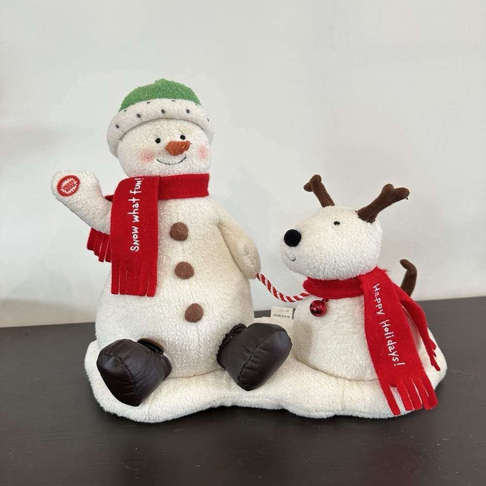 Hallmark Jingle Pals 2004 Singing Animated Snowman Dog Xmas Plush Musical Jingle